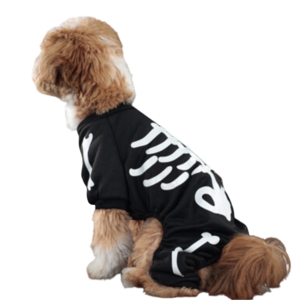 Hyde & EEK! Boutique Skeleton Dog Costume Black White Bone Halloween Large Boooo